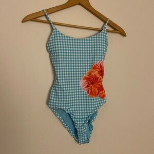 Onia One Piece Plaid Floral Swimsuit